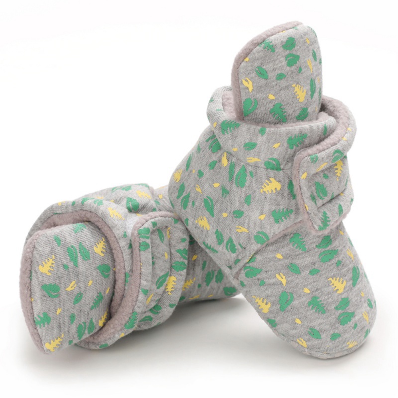 

2020 Baby Boy Girl Socks Toddler Shoes Floral Prewalkers Boot Cotton Winter Soft Anti-slip Warm Newborn Infant Crib Shoes