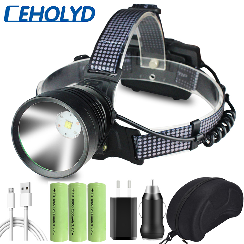 

7 Core Xhp90.2 Led Headlamp Built-in Cooling Fun Zoom Headlight Power Bank Head Lamp Torch 3* 18650 Battery 30W CE