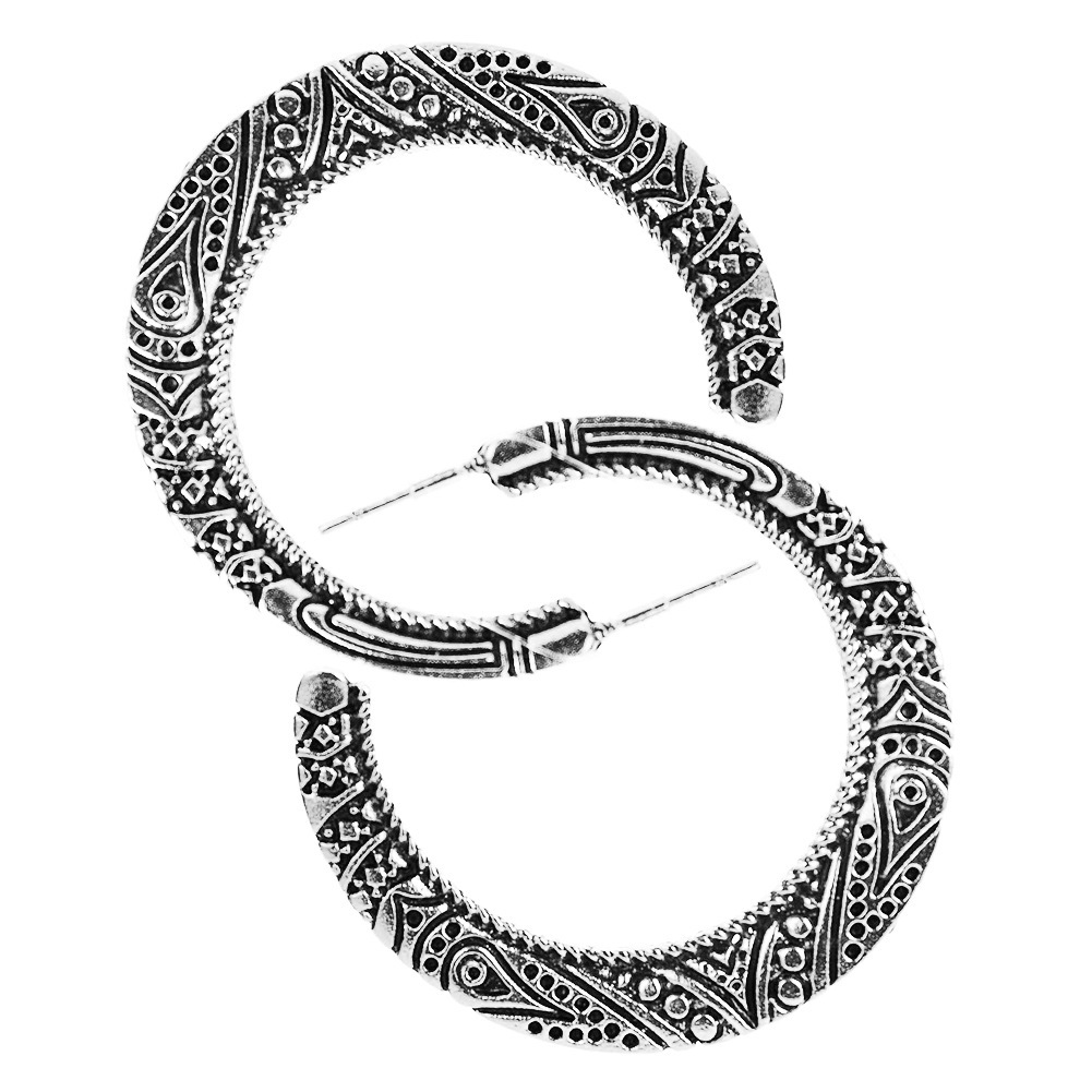 

EH7640 alloy half-moon carved earrings women's fashion Bohemia Egyptian style