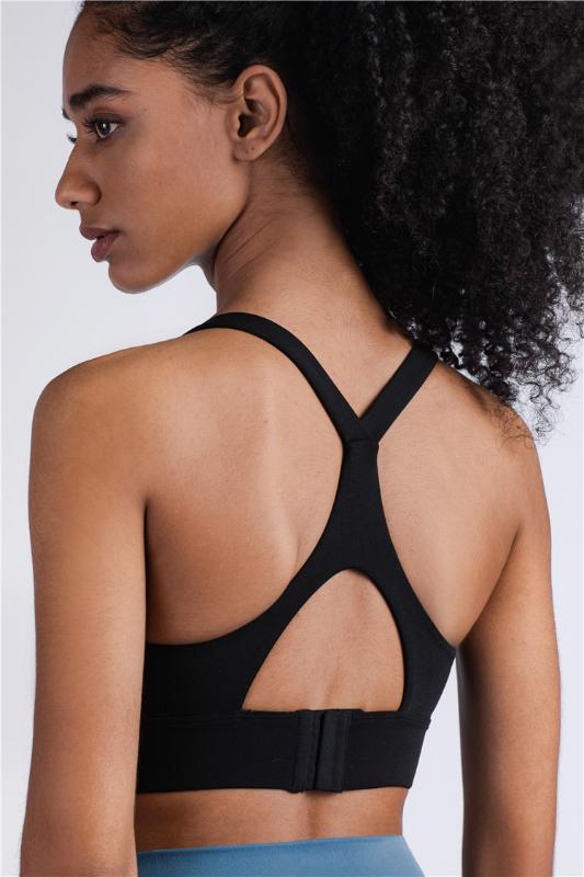 

Solid Color Fashion Sports Bra Woman Sexy Black Sport bh Push Up High Support Yoga Sport Bra Crop Top Fitness Workout Running, Sports bra plumful