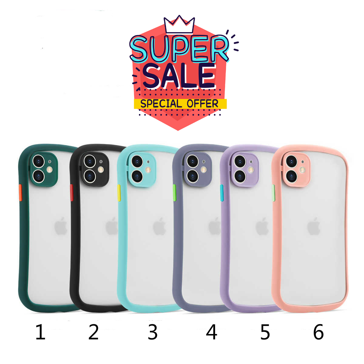 S Waist Shape All Inclusive Transparent Phone Case for IPhone 6 7 8 Plus 11 PROMAX SE XS XR X Frosted Multicolor Protective Shell