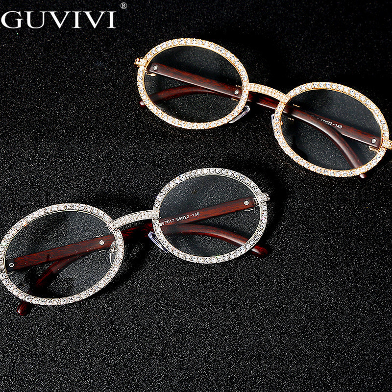 

Diamond Round Sunglasses Women Luxury Retro Oval Sunglasses Men Rhinestone Vintage Sunglasses Steampunk Brand Designer Eyewear