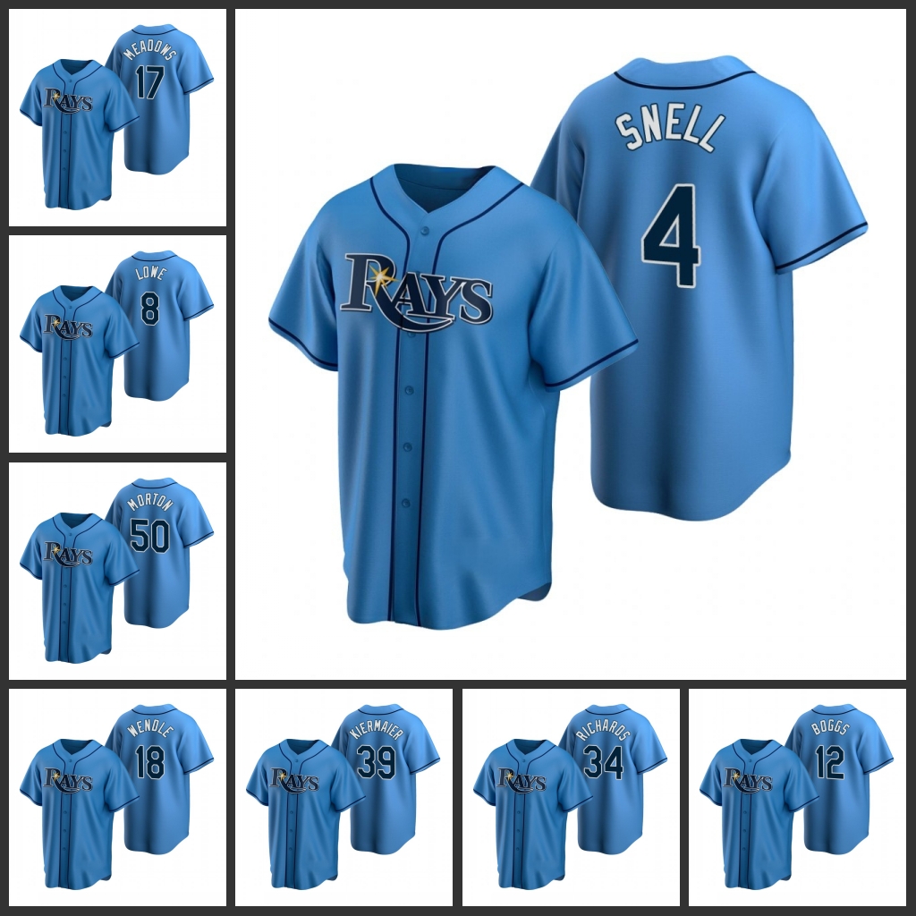 

Tampa Bay Rays Men Trevor Richards Austin Meadows Joey Wendle Kevin Kiermaier Wade Boggs Replica Alternate Men Women Youth Jersey, Black;red