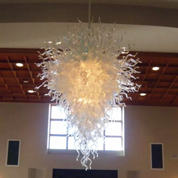 

Lamps American lamparas LED Pendant Lights Hand Blown Glass Chandelier Lighting 54 Inches White Hanging Light Fixtures for home decoration