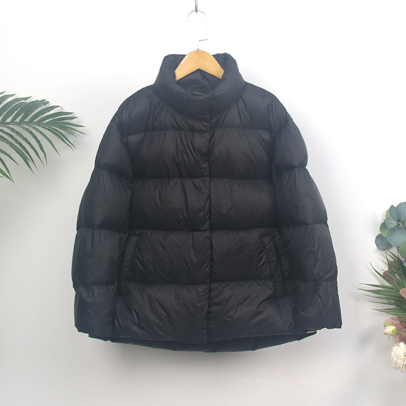 

2020 Winter new down coats jackets women's short fashion thickened stand collar white duck down warm jacket coat, Black
