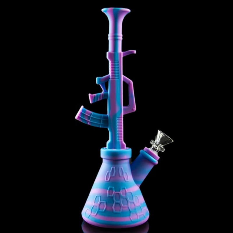 

New design oil Rig Silicone Bong 290mm hookah Dab beaker smoking Glass Water pipe