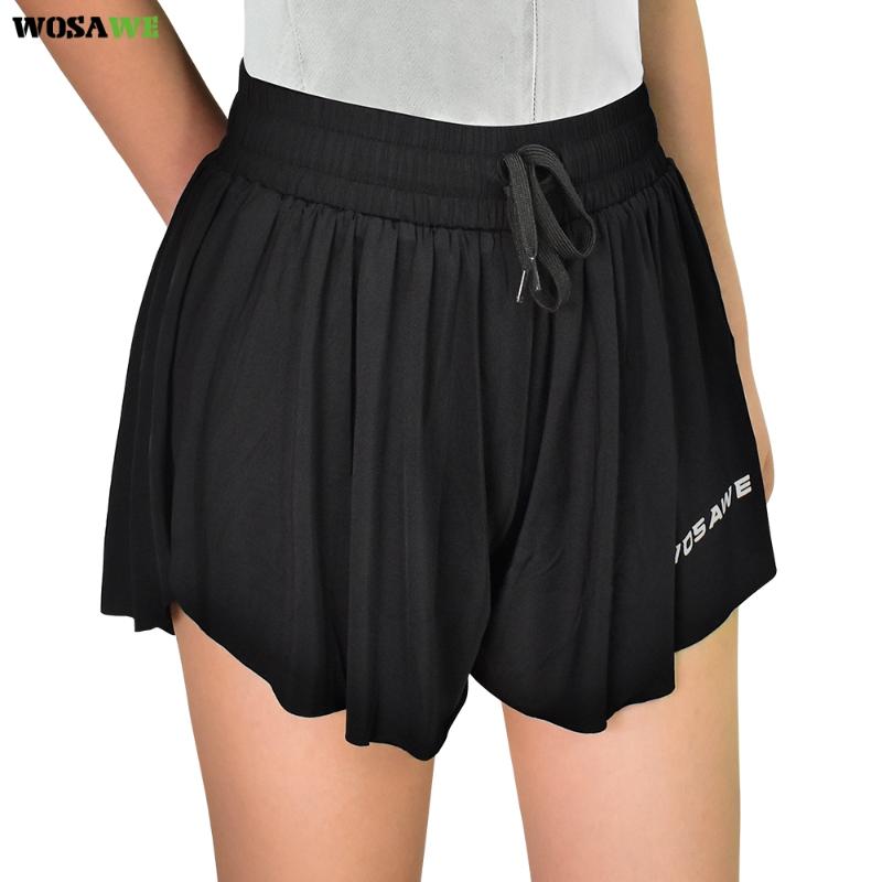 

WOSAWE Women 2 in 1 Cycling Shorts Skirts 3D Gel Padded Underpant Elastic Breathable Bike Clothes