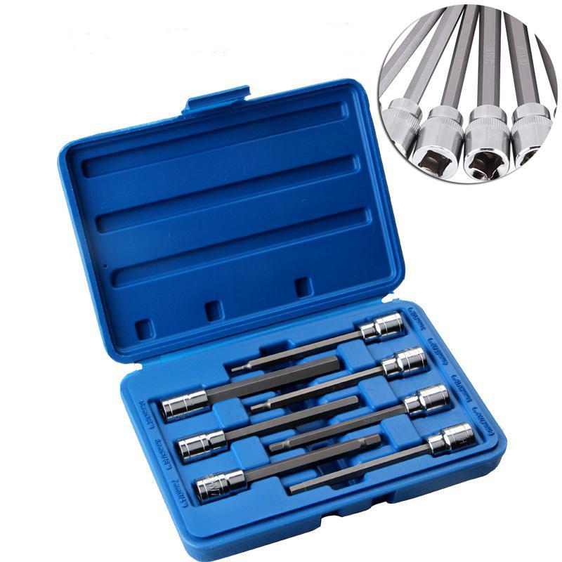

7Pcs Star Extra Long Torx Bit Sockets 3/8 Inch H3 H4 H5 H6 H7 H8 H10 Nuts Set For Auto/Car Repair Home Use Hand Tools Sets
