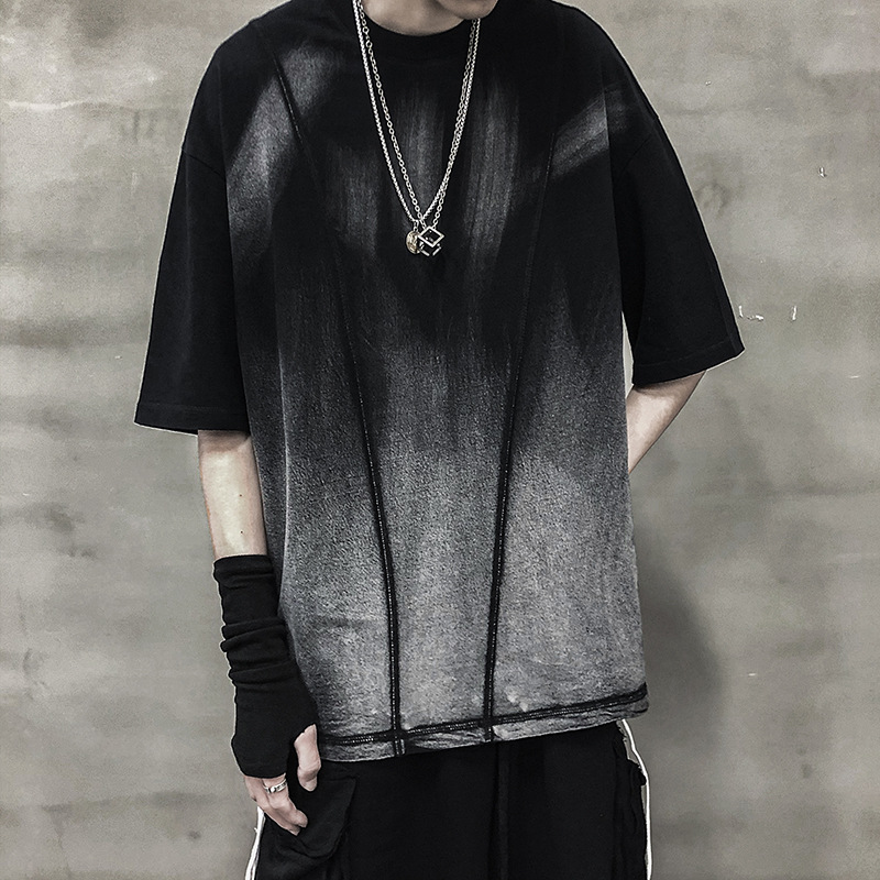 

Men Streetwear Causal Hip Hop T Shirts Mans 2020 Spring T-shirt Male Korean Harajuku Short Sleeve Tshirt Fashions SA-8, Black