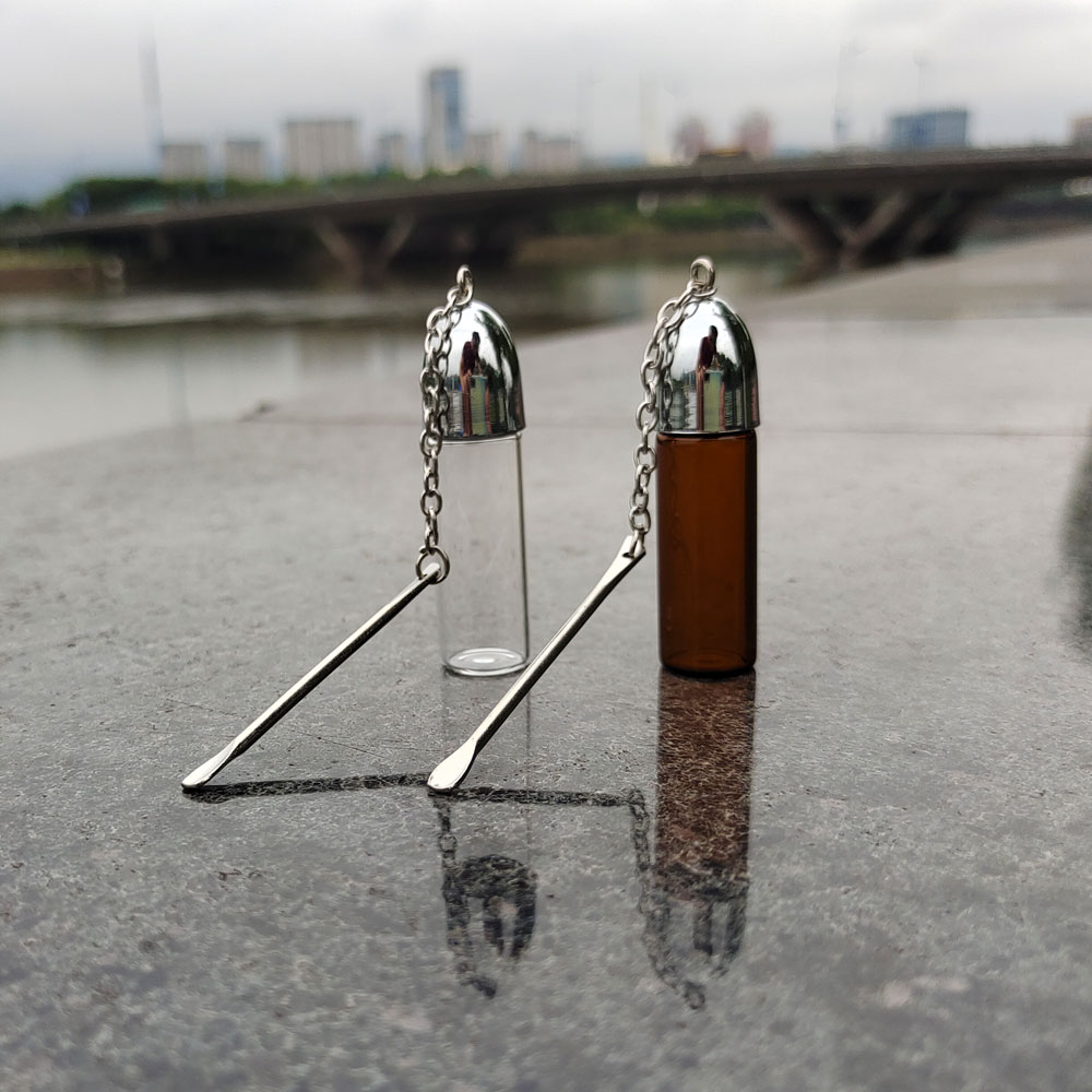 

36/57/72 MM 3 size Smoking Glass Case Bottle Snuff Snorter with Metal Spoon herb grinder rolling machine paper pill box Smoke Accessory Wholesale