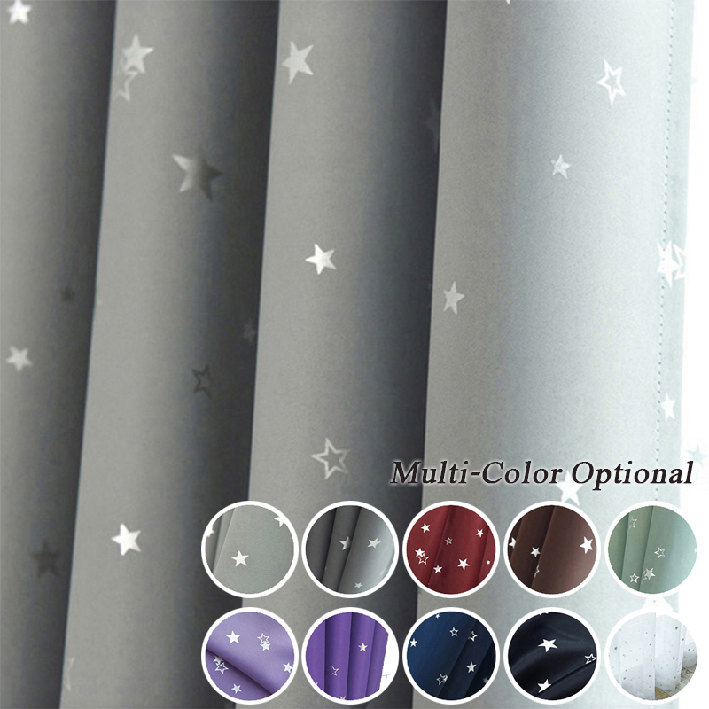 

Shiny Stars Children Cloth Curtains For Kids Boy Girl Bedroom Living Room Blue/Pink Blackout Cortinas Custom Made Drape WP123#40, Matching tulle