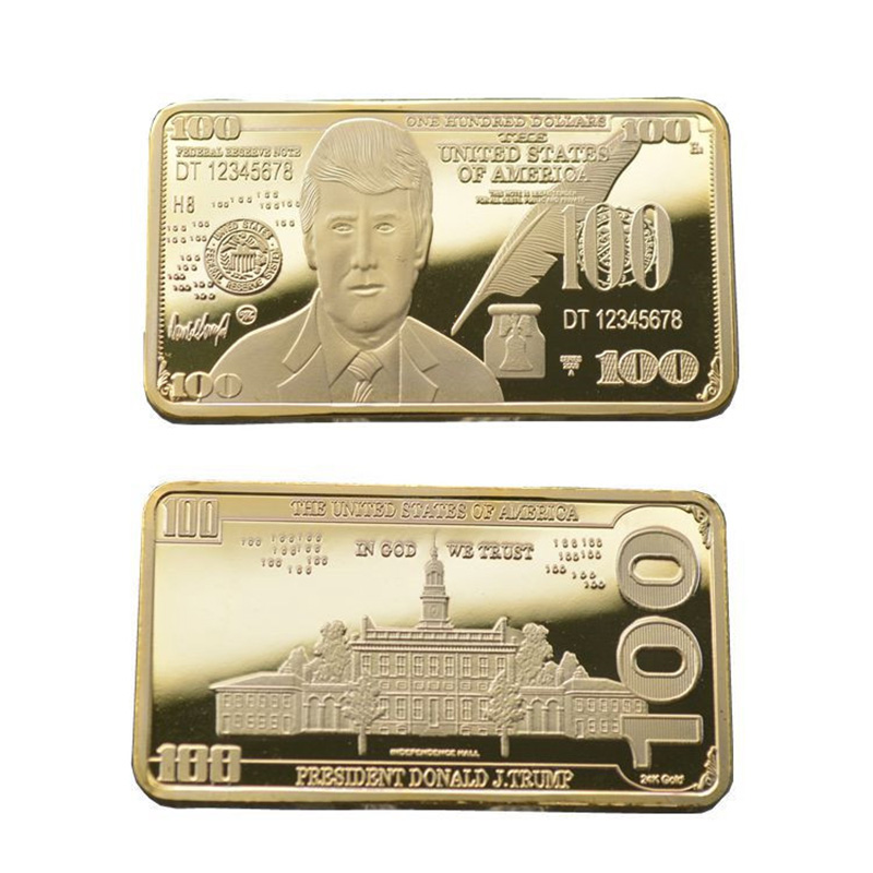 

Trump $100 Gold Bullion Crafts Coin Commemorative Badge Gold Plated Embossed Medal