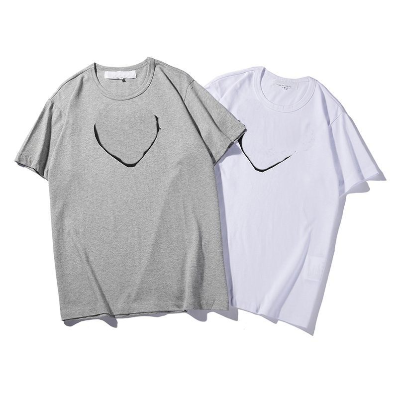 

Mens summer Shirt Fashion causal Embroidery T shirts Casual Tshirt Breathable Short Sleeve Tees Heart Print japan style couple Tees p17, White
