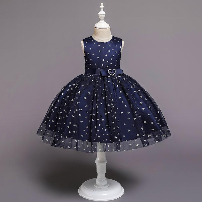 

Princess Flower Girl Dress Summer Tutu Wedding Birthday Party Kids Dresses For Girls Children's Costume Teenager Prom Designs, Blue