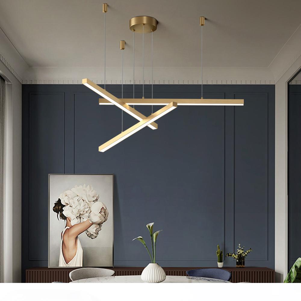 

Modern minimalist office long line chandelier lighting shop exhibition hall strip lamp for dining living room LED chandeliers
