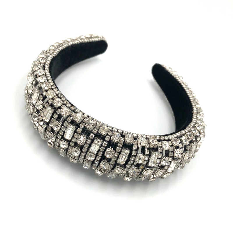 

New Hair Jewelry Design Women Head Hoop Baroque Style Glisten Luxurious Headband Full Decorate Various Rhinestones