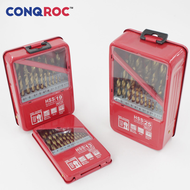 

Titanium Coated HSS Twist Drill Bit Set Straight Shank Drill Bits Kit