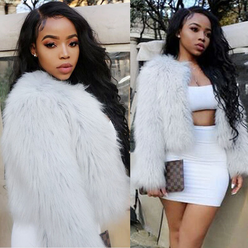 

Autumn fashion new imitation fur coat Korean version of the self-cultivation winter women coat gray faux fur Hot 3XL