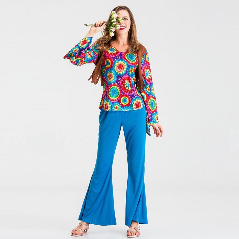 

2020 Halloween Party Retro Horn Pants Women 's Sets Costume Bar Casual Women Tracksuits Elastic Waist Soft Suit #4, Multicolor