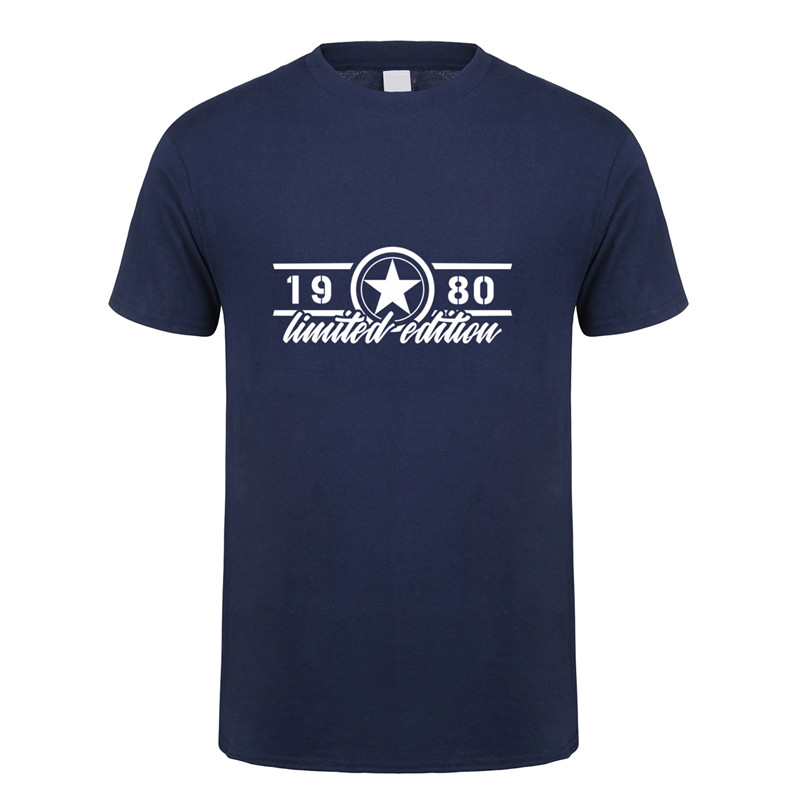 

Summer New 1980 Limited Edition T Shirt Tops Men Cotton Short Sleeve 1980 Birthday Gift T-shirt Mans Tshirt OZ-269, White