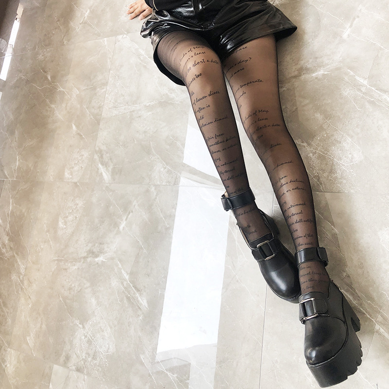 Stockings The New Letter printing Ultra thin Pantyhose Sexy Sweat Friction reduction Hip lift Anti-snagging Tights factory wholesale-image-563462440