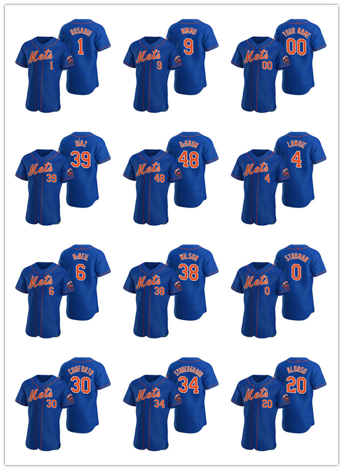 

Mets MEN WOMEN YOUTH 48 Jacob deGrom 34 Noah Syndergaard Royal Authentic 2020 Alternate baseball Jersey