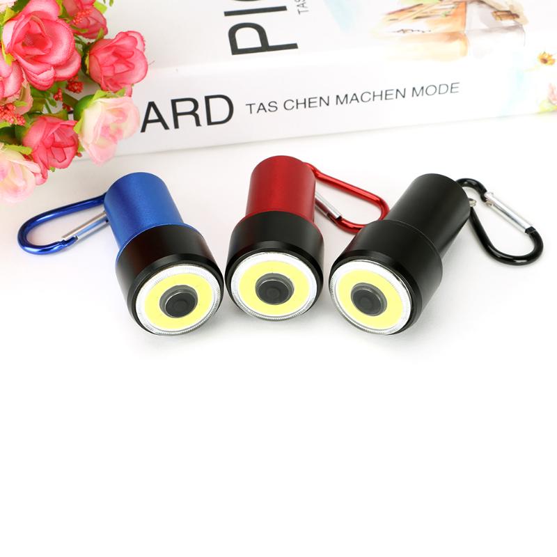 

COB LED Mini Carabiner Light 4 Modes Portable Hanging Keychain Battery Powered Camping Tent Lamp For Backpack