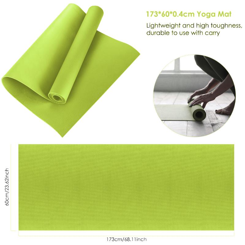

173*60*0.4cm Black Sports Yoga Mat EVA Waterproof Non-Slip Fitness Pad Workout Exercise Gym Pilates Meditation Accessory Tool