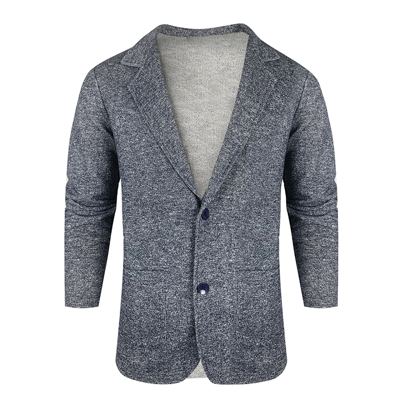 

hot sale mens blazer slim fit Casual knitted men's wear melange black and blue men's clothing young style, Melange blue