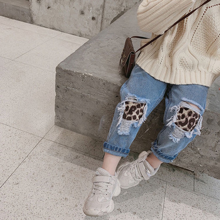 leopard patch jeans wholesale