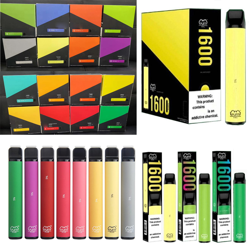 

2020 newest puff bar plus xxl 1600+ puffs Disposable Pod Cartridge 650mAh Battery 4mL Pre-Filled Vape Pods Stick Style 10 Colors Vaporizer