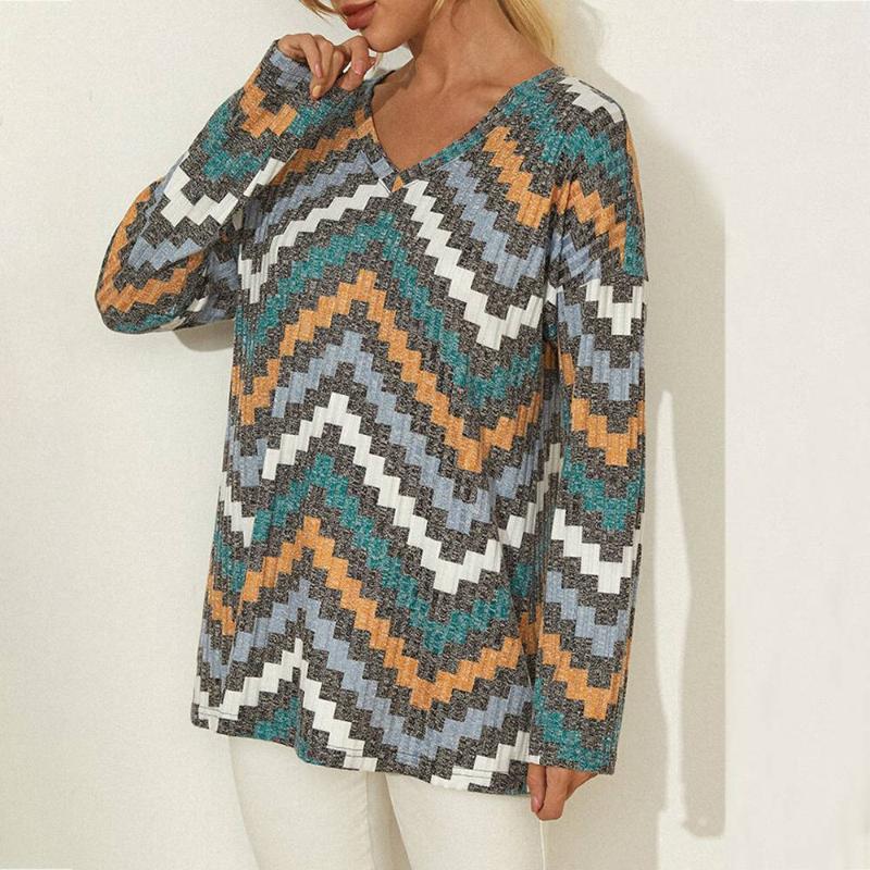 

Women T-shirt Floral Print Long Sleeve Tops Casual Striped Top Female Autumn Loose Tops Plus Size Running Yoga T-shirt, Yellow