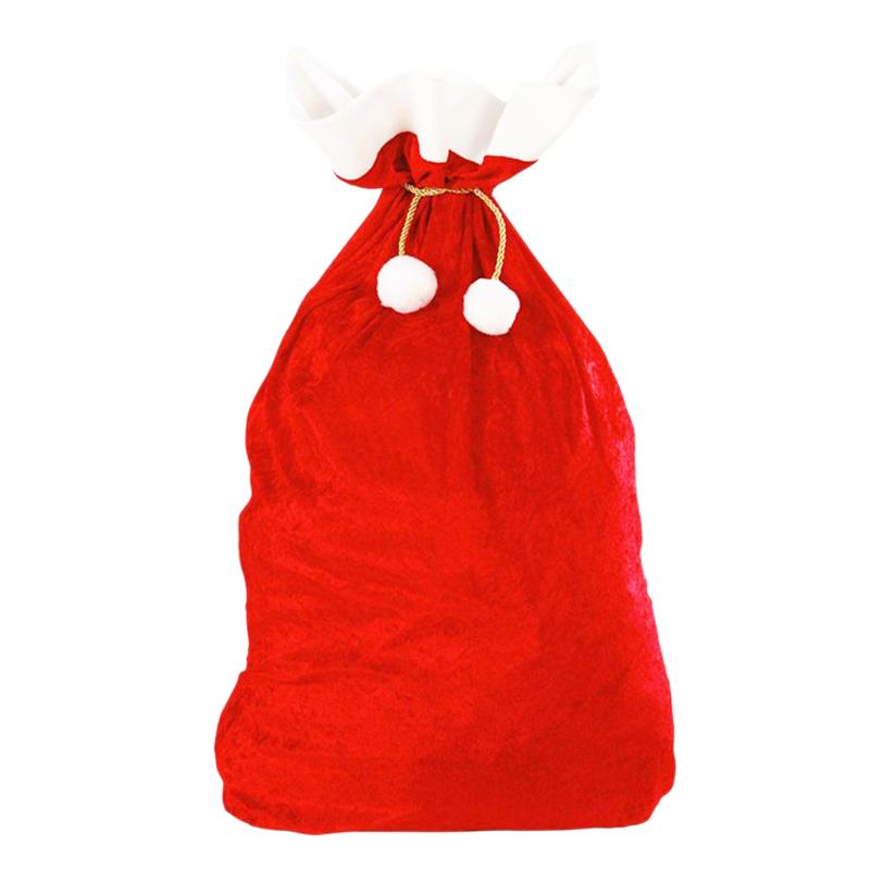

1pcs 70x50cm New Christmas Large Size Fleece Fabric Drawstring Christmas Gift Bags Classic Red and White Bags Decor