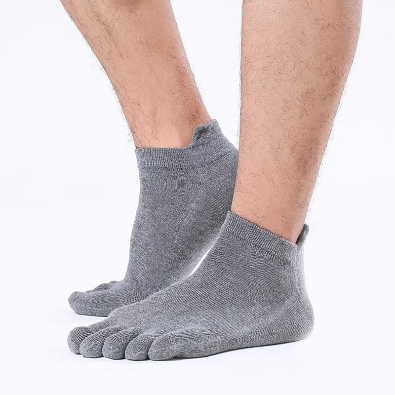 

Hot Sell Brand High Quality Business Men's Toe Socks Spring Winter Cotton Socks Black Five Finger Toe Sock 2020 New