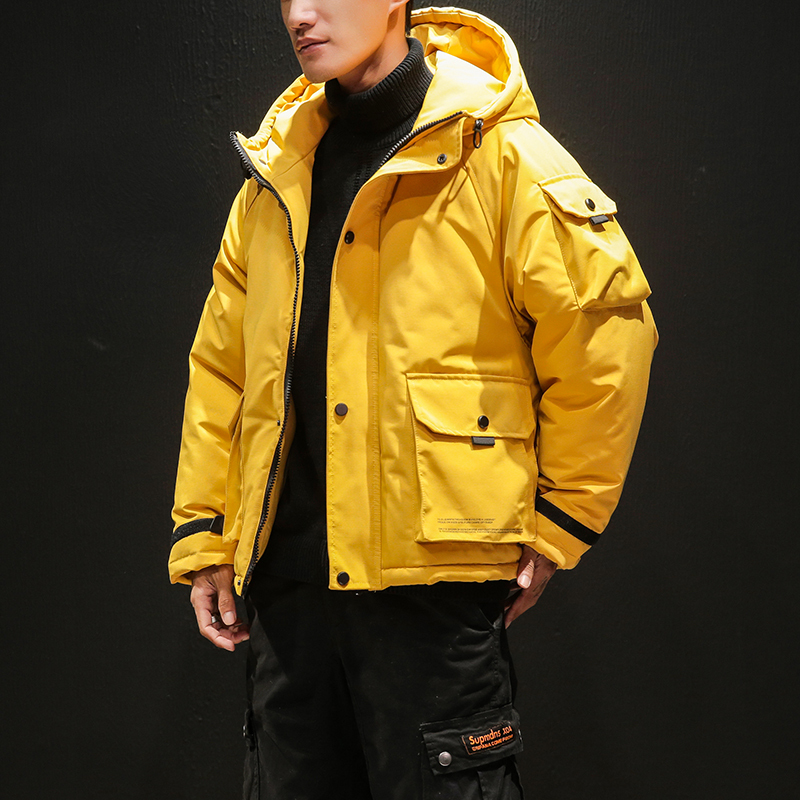 

NEW 2020 High Quality Men Winter Warm Down Jackets Short Winter Coats New Fashion Men Loose Casual Warm Parkas Hooded Jackets, Green