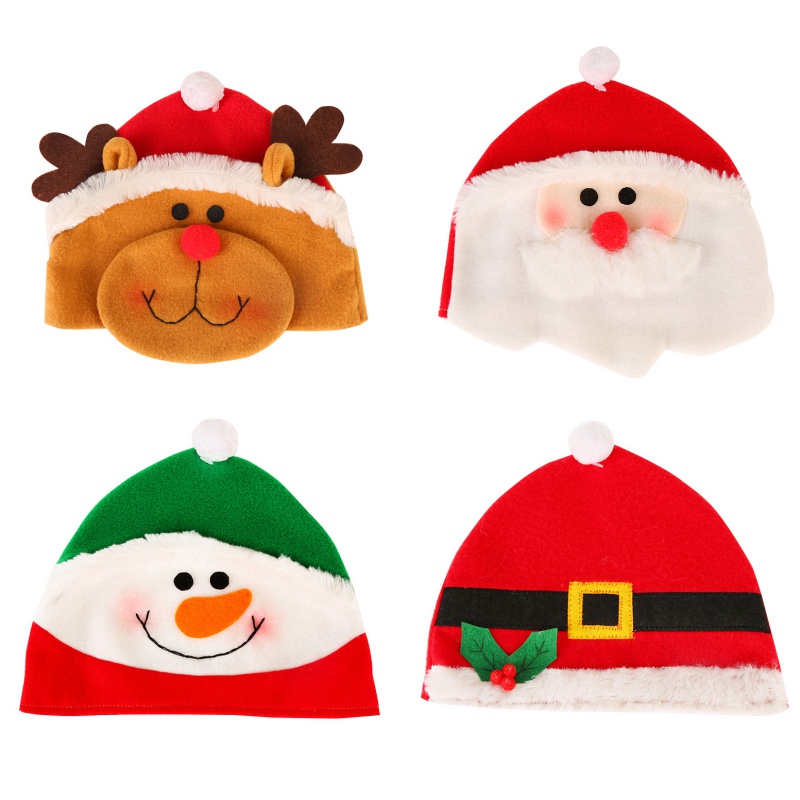 

Merry Christmas Kids Christmas Hat Cute Cartoon Santa Claus Snowman Elk Hat Party Xmas Ornaments Navidad Gift