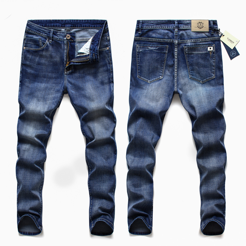 

Spring Jeans Men's Stretch Blue Men's High Waist 130kg Plus Size 7XL Oversized People Slim Long Pants 48 46 44 42 40 Men Jeans, 313