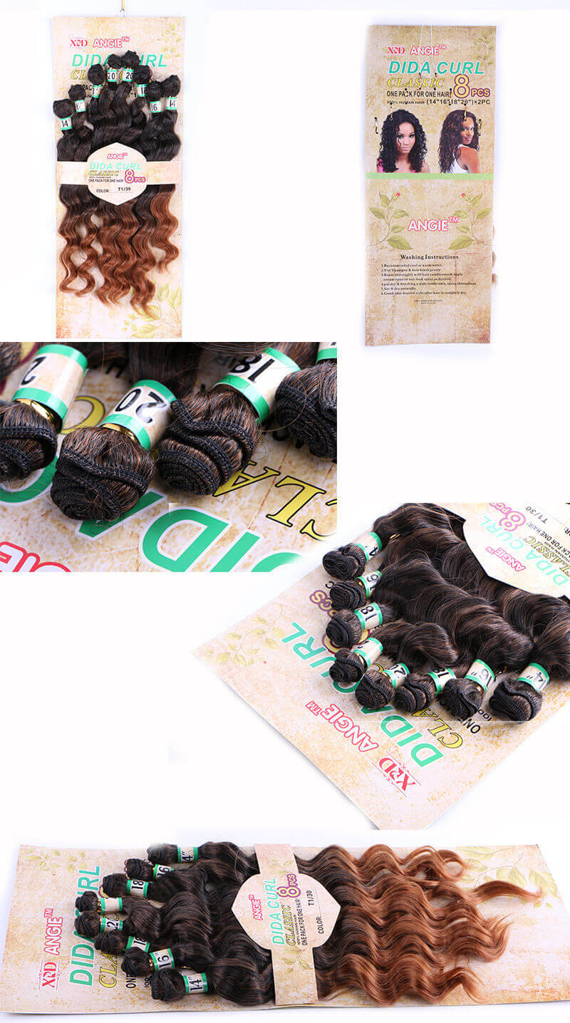 

BODY WeAVE 8 bundles colored Synthetic hair extensions brided Double machine natural angie Mongolian Peruvian loose wave hair for marley