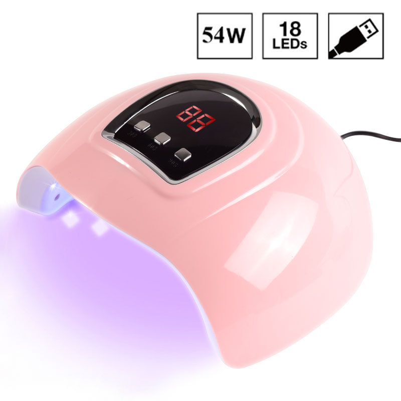 

1pc Nail Dryer 54W UV Lamp for Nail 18 Leds MINI USB Lamp Pink for Manicure LCD Display Drying All Gels Polish Tools