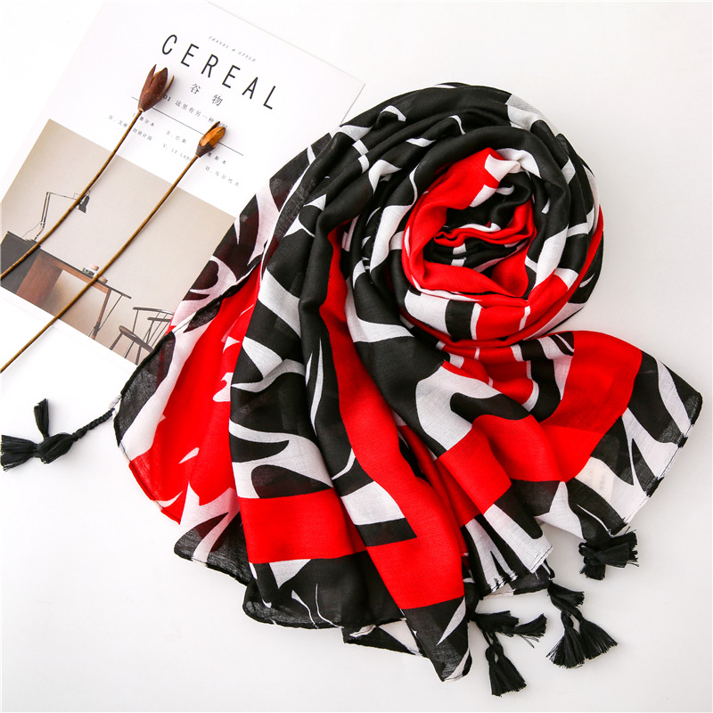 

KYQIAO Women head scarf 2020 female autumn spring Spain style ethnic designer long geometric printed scarves muffler