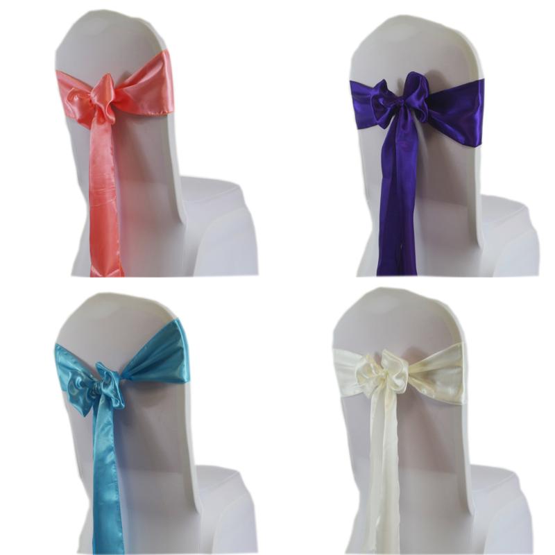 

15*275cm Satin Sash Bow Tie Chair Band For Wedding Party Hotel Home Banquet Chairs Decoration Event Supplies Red/Royal Blue