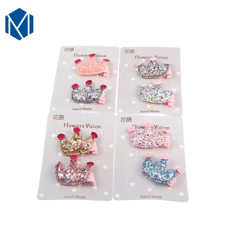 

M MISM 2PCS New Crown Hair Clip Hairgrip For Kids Girls Lovely Cute Hairpins Hair Accessories Ornament Headdress