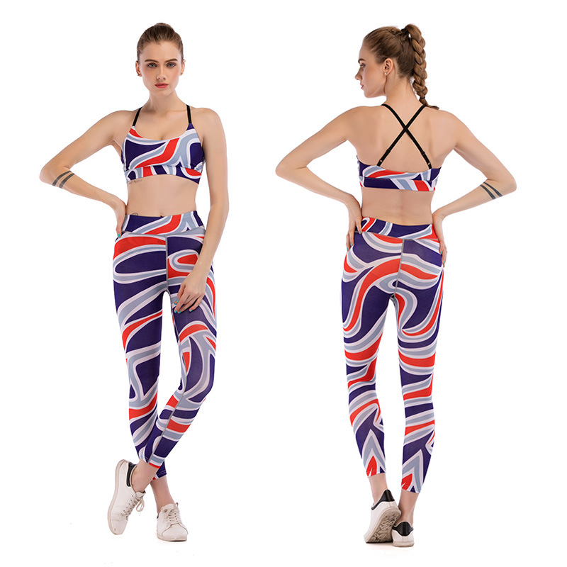

Youthreadyv 2 Piece Set Women Yoga Set High Wasit Tracksuit Clothes Sexy Crop Top Slim Fitness Patchwork Womens GYM Outfits, Type2