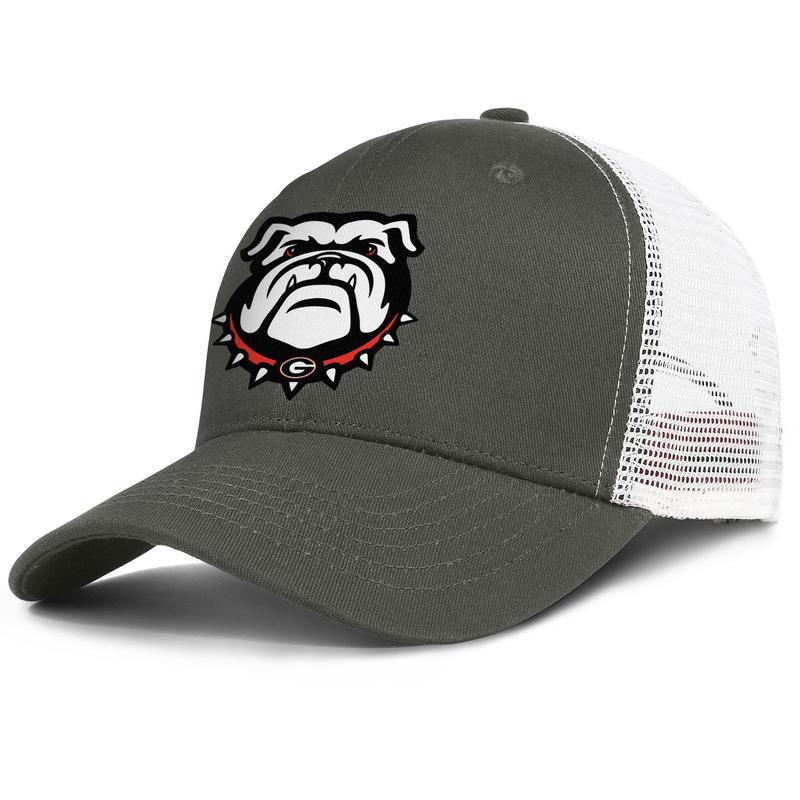 

Georgia Bulldogs Football White Logo mens and women adjustable trucker meshcap cool sports custom stylish baseballhats Round Starbucks, Blue;gray