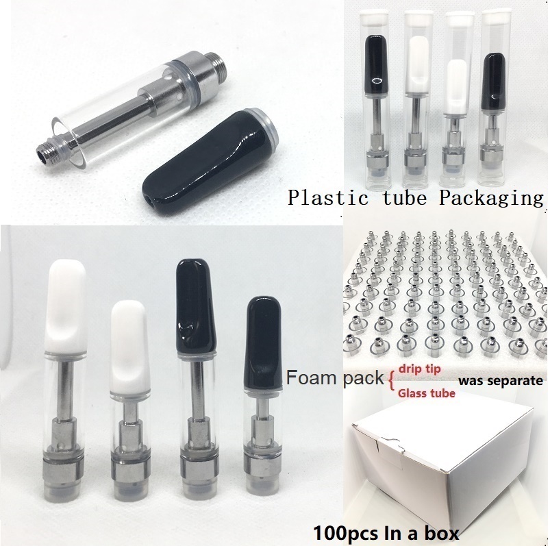 

TH205 Empty Vape Pen Cartridges Packaging 0.5ml 1ml Ceramic Coil Glass Thick Oil Dab Pen Wax Vaporizer 510 Thread Carts Atomizer E-Cigarette