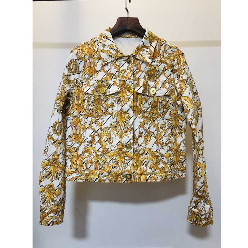 

4.6 2020 New Fashion Women Sets Print Letter Pattern Jacket + Slim Print Jeans + Temperament Vintage Shorts Suit, Just shorts