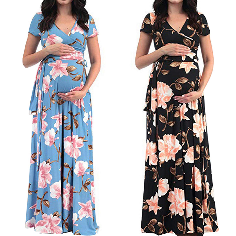 

New Plus Size Maternity Dresses Long Maxi Pregnant Dress Pregnant Women Summer Dress Pregnancy Clothes 2020 Sweet Sundress