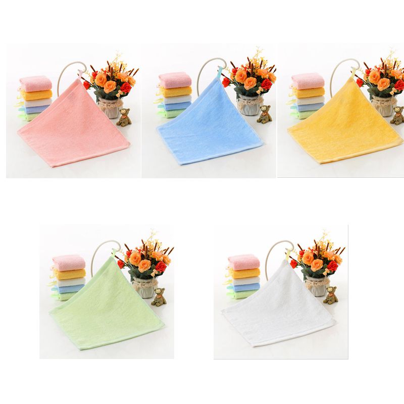 

Kindergarten Face Towel Square Wiping Hands Plain Bamboo Fiber Small Square Kindergarten Wipe Face Hand Towels  CGY174, As pics