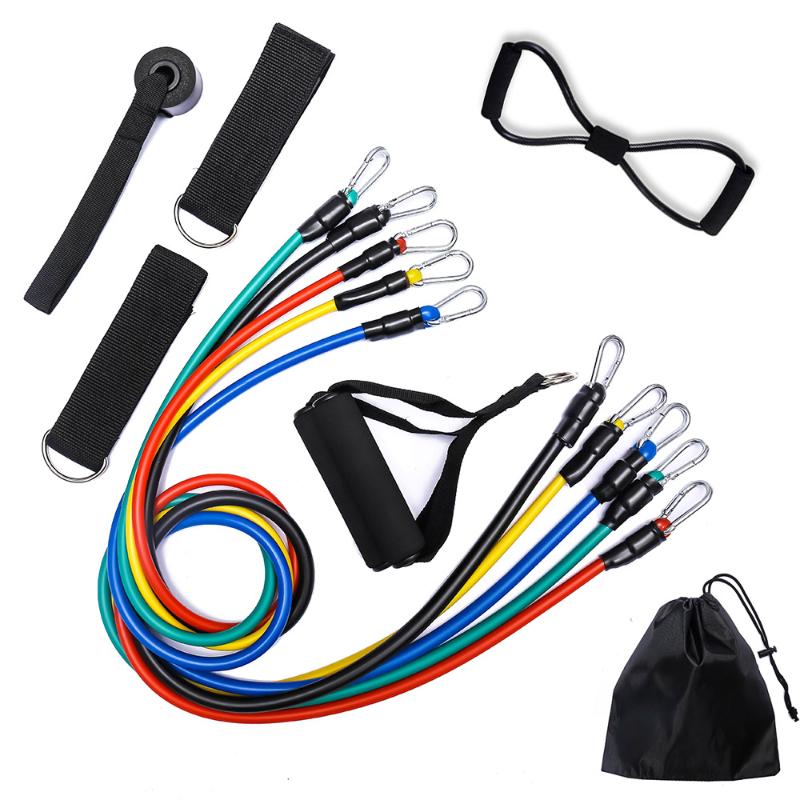 

11/12pcs Pilates Latex Tubing Expanders Exercise Tubes Practical Strength Resistance Band Sets Fitness Equipment