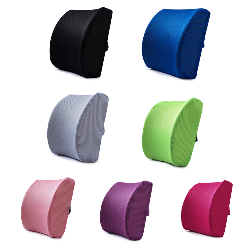 

Soft Memory Foam Lumbar Support Breathable Healthcare Back Waist Cushion Travel Pillow Car Seat Home Office Pillows Relieve Pain
